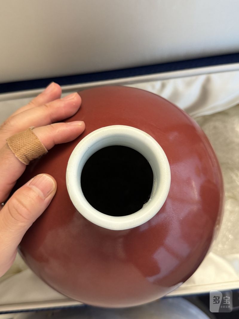 清乾隆 霁红釉梅瓶 - 图19